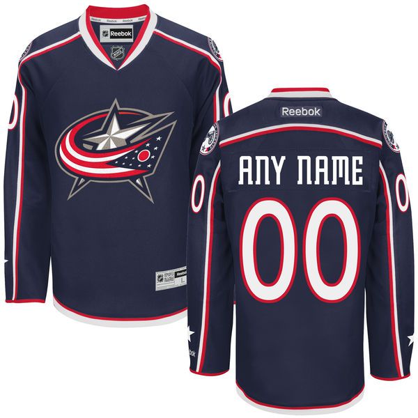 Men Columbus Blue Jackets Reebok Navy Premier Home Custom NHL Jersey->->Custom Jersey